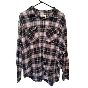 California Shirt Co Flannel Long Sleeve Plaid Button Up Shirt Mens XL